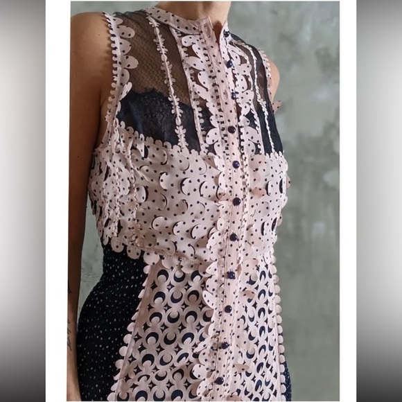 Byron Lars Anthropologie Navy Dress 10 excellent - Picture 4 of 14